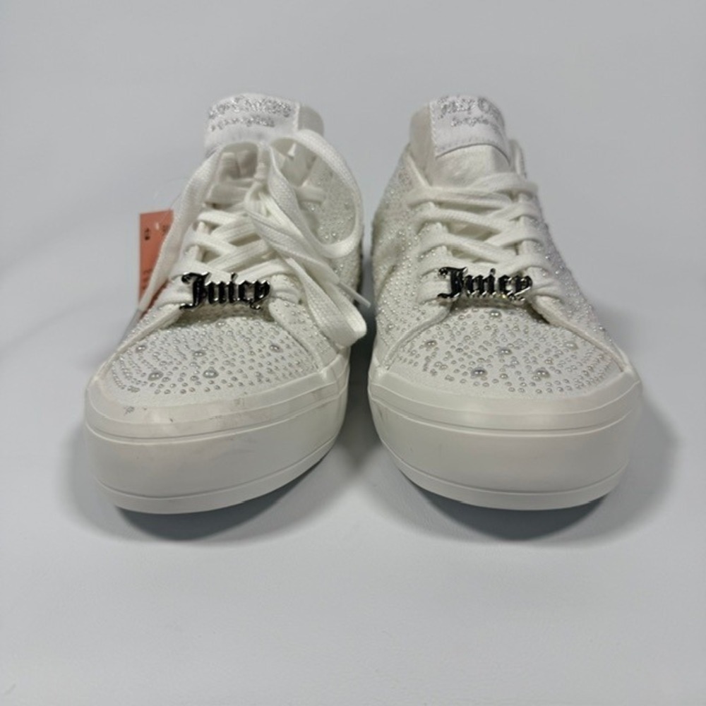 Juicy Couture Alanis B White Rhinestone Low Top Platform Sneakers Womens 9 NEW